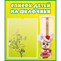 Стенд "Список детей на шкафчики" №11 - «globural.ru» - Всеволожск