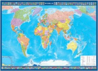 Настенная политическая карта мира с флагами на английском языке - «globural.ru» - Всеволожск