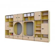 Детская стенка с местом для хранения и зонами отдыха из коллекции «НЕГА» (цвет желтый) - «globural.ru» - Всеволожск