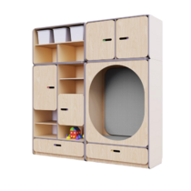 Детская стенка с местом для хранения и овальной зоной отдыха из коллекции «НЕГА» (цвет бежевый) - «globural.ru» - Всеволожск