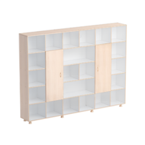 Шкаф-стеллаж 2 дверки (бук/белый) - «globural.ru» - Всеволожск