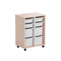 Тумба мобильная для пособий (бук/белый) - «globural.ru» - Всеволожск