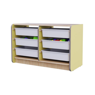 Двойной модуль для хранения игрушек из коллекции мебели «НЕГА» (цвет желтый) - «globural.ru» - Всеволожск