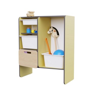 Шкаф для игрушек во входную группу из коллекции мебели «НЕГА» (цвет желтый) - «globural.ru» - Всеволожск