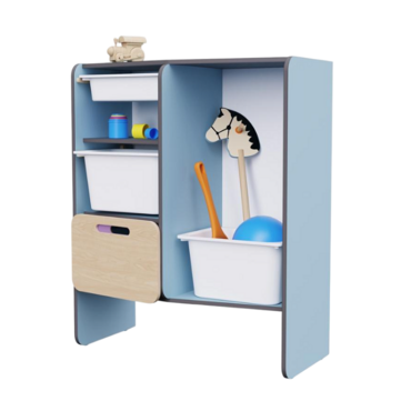 Шкаф для игрушек во входную группу из коллекции мебели «НЕГА» (цвет голубой) - «globural.ru» - Всеволожск