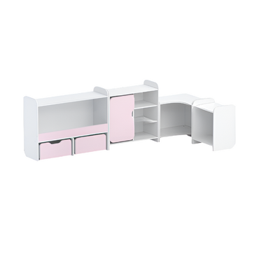 Набор стеллажей для игрушек и пособий "Росток" (белый/зефир) - «globural.ru» - Всеволожск