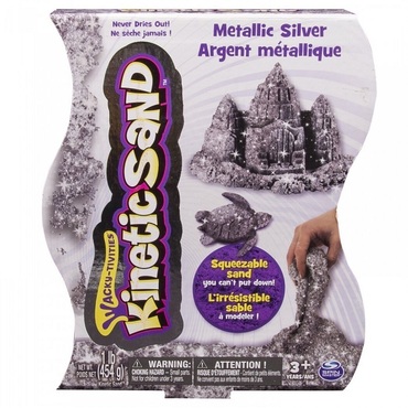 Кинетический песок металлик серебро 455 гр - «globural.ru» - Всеволожск