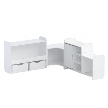 Набор стеллажей для игрушек и пособий "Росток" (белый) - «globural.ru» - Всеволожск