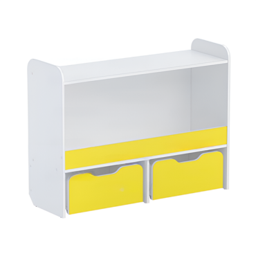 Стеллаж для игрушек и пособий "Росток 1" (белый/желтый) - «globural.ru» - Всеволожск