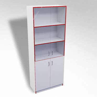 Стеллаж полуоткрытый А-310 ТР со стеклом ЛДСП  - «globural.ru» - Всеволожск